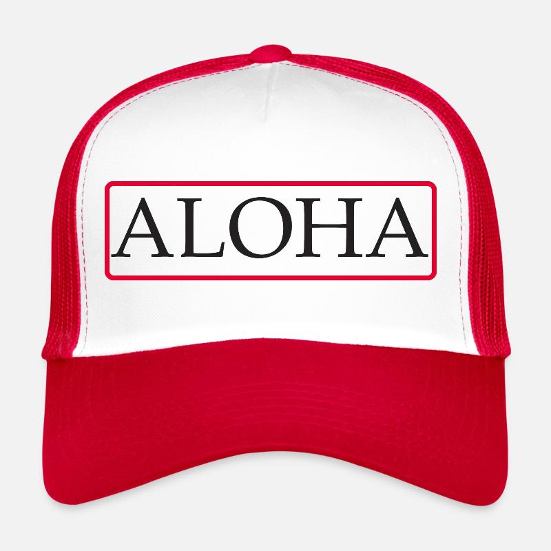 Aloha - Casquette trucker  - blanc/rouge