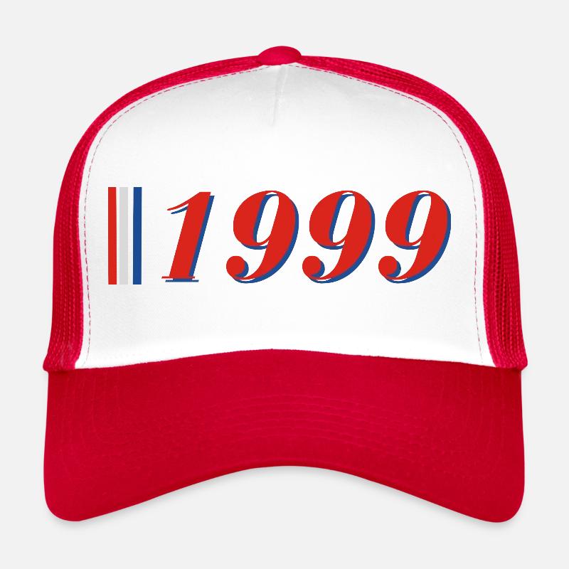 Année 1999 - Casquette trucker - blanc/rouge