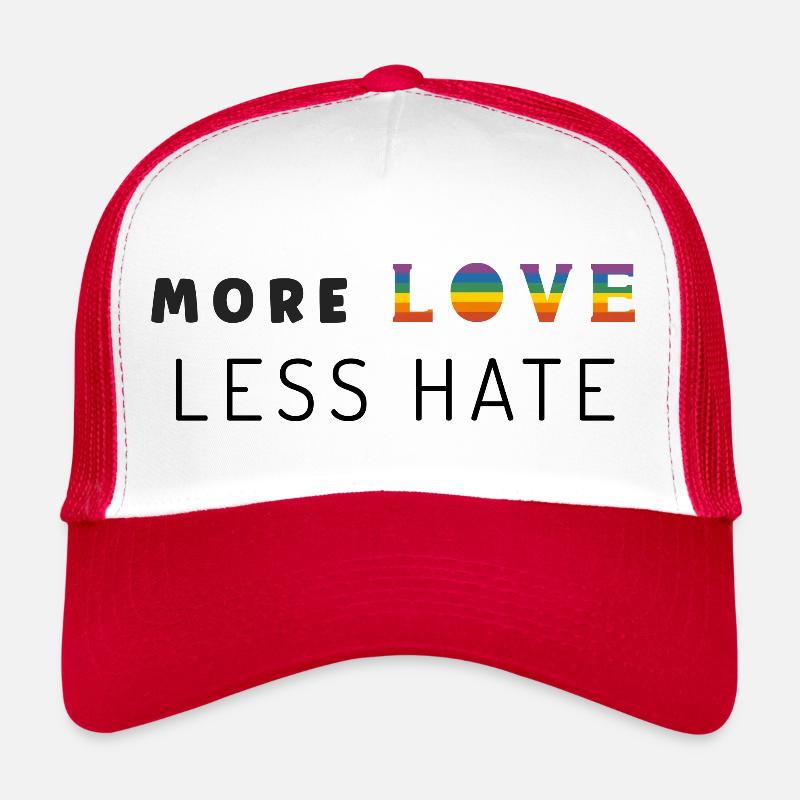 Pride Month, LGBT, love more, less hate Trucker Cap