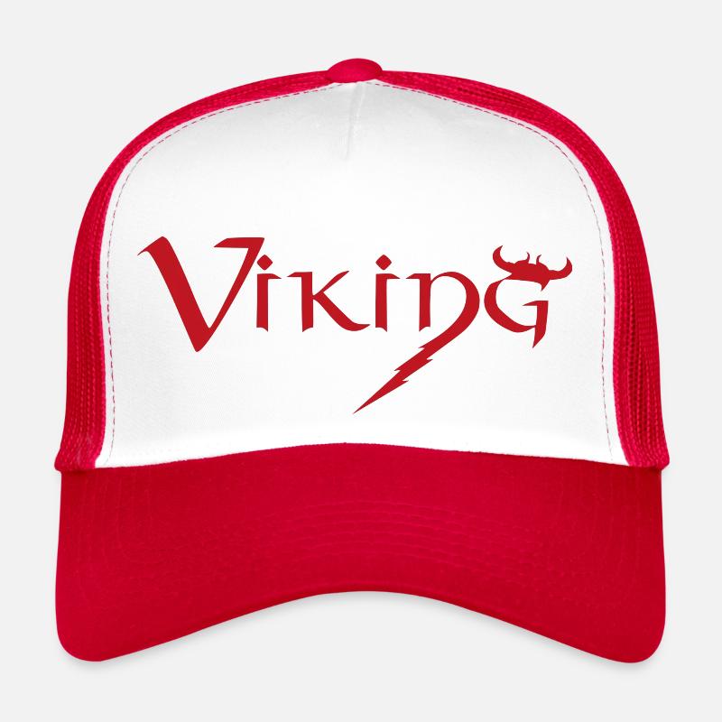 WIKING - Czapka truckerka - biały/czerwony