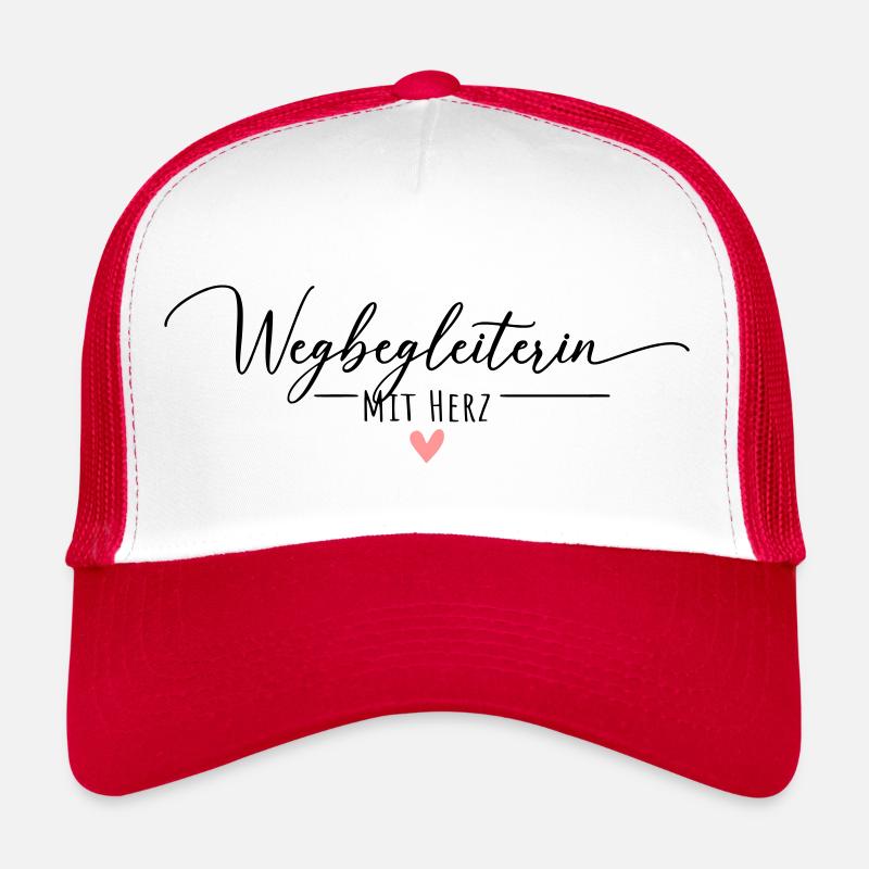 Wegbegleiterin mit Herz - Trucker Cap - Weiß/Rot