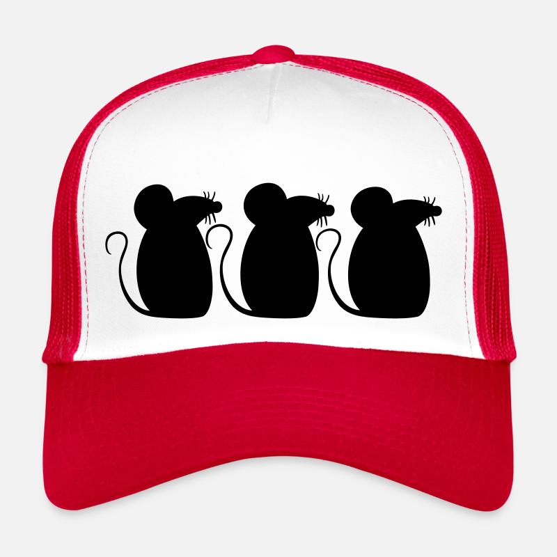 3 souris équipe trois amis fête équipage silhouette Casquette trucker 