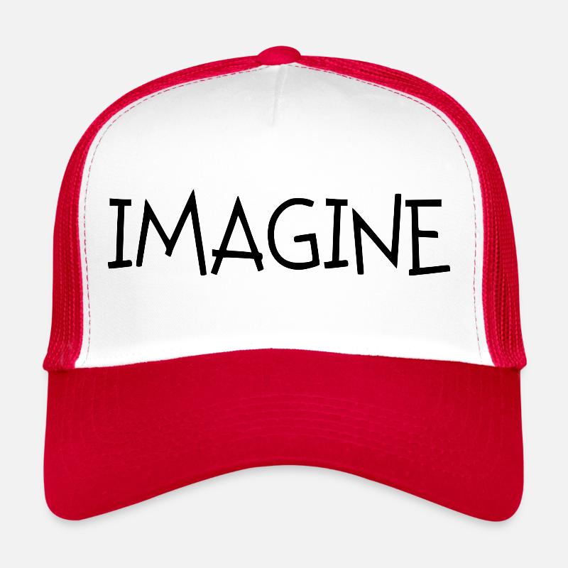 imagine Spruch Schrift - Trucker Cap - Weiß/Rot