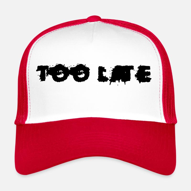 Zu spät Briefe blutig blutige Schrift Vector Trucker Cap