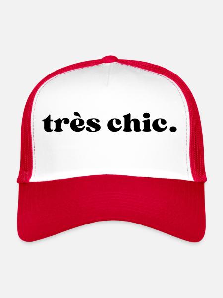 Très chic - Casquette trucker  - blanc/rouge - Devant