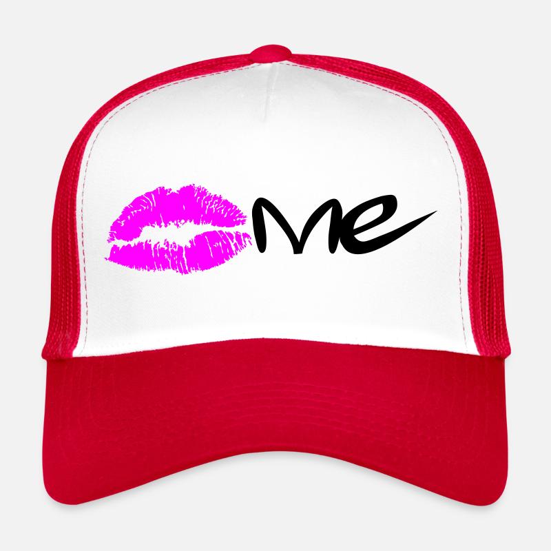 Kiss me - Trucker Cap - Weiß/Rot