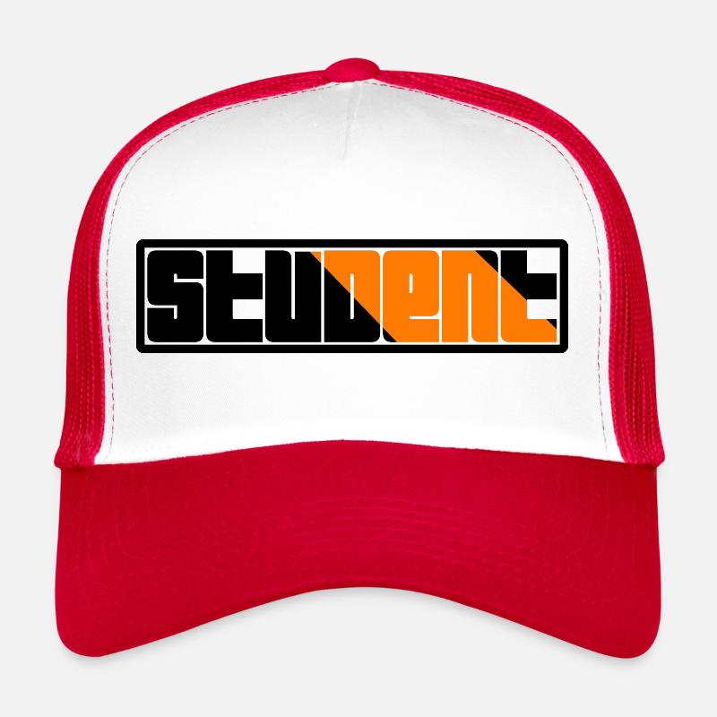 Logo de l’étudiant - Casquette trucker  - blanc/rouge