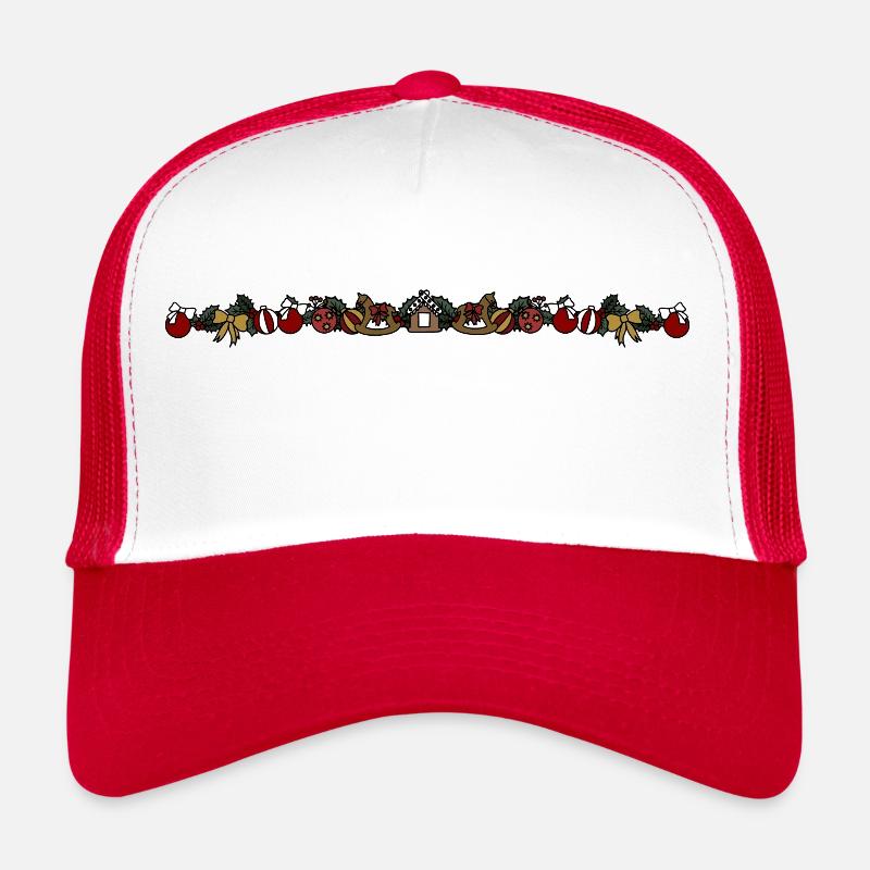 Girlande - Trucker Cap - Weiß/Rot
