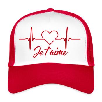 Je t'aime - Casquette trucker  - blanc/rouge - Devant