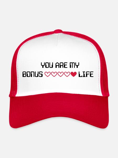 You are my bonus life - Casquette trucker  - blanc/rouge - Devant