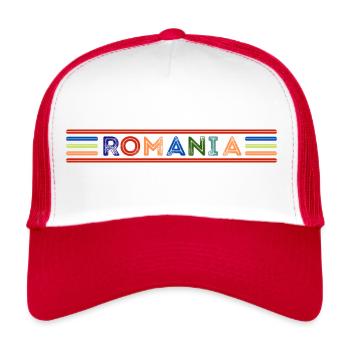 RUMÄNIEN - Trucker Cap - Weiß/Rot - Vorne