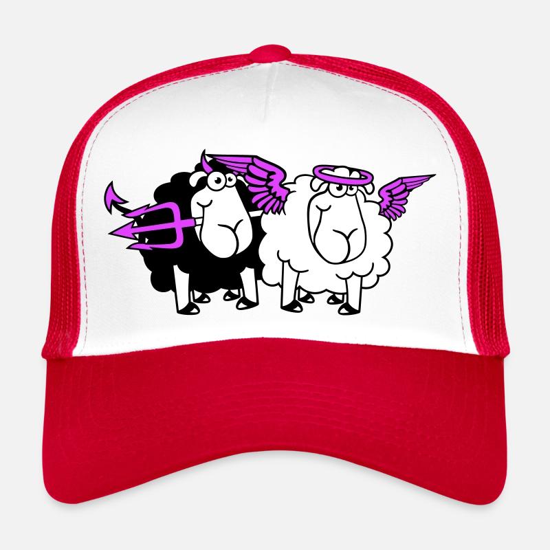 2 Mouton Ange Diable Satan Enfer Mal Paradis Bien Casquette trucker 