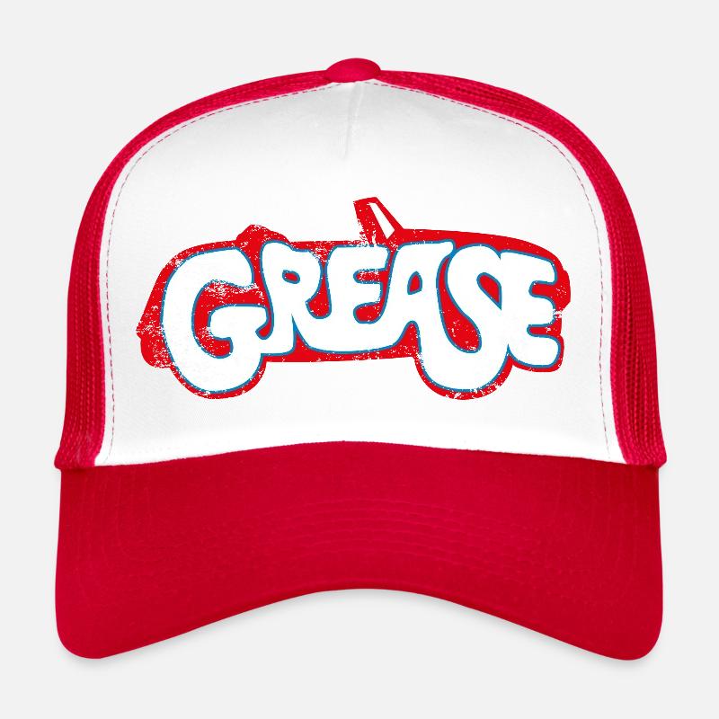 Grease White Logo With Car Trucker Cap