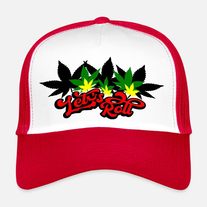 laisse rouler les feuilles de cannabis Casquette trucker 
