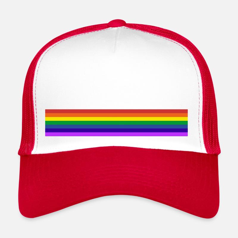 Regenbogenfahne - Trucker Cap - Weiß/Rot