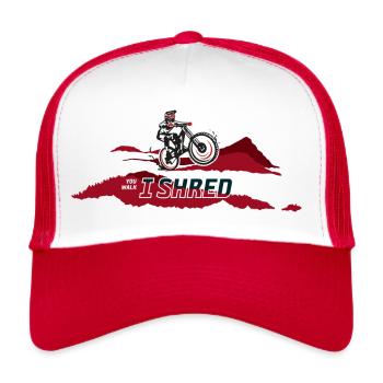 Vélo de descente - Casquette trucker  - blanc/rouge - Devant