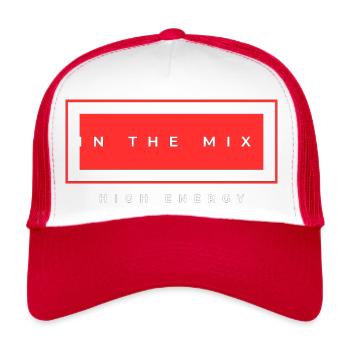 design 15 - Casquette trucker  - blanc/rouge - Devant