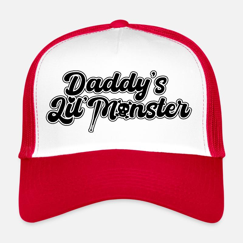 Daddys Lil Monster Black - Trucker Cap - white/red