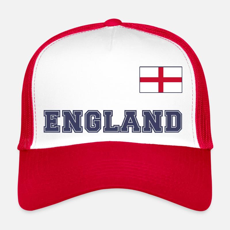 Look maillot ANGLETERRE avec drapeau drapeau sur la poitrine Casquette trucker 