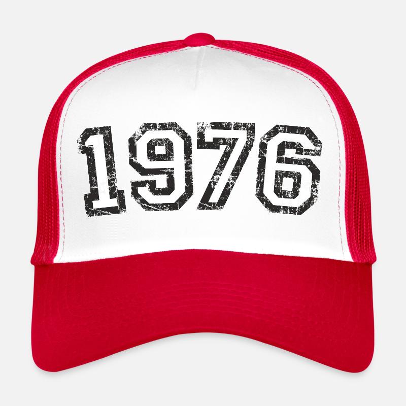 Year 1976 Birthday Design Vintage White (EU) Trucker Cap