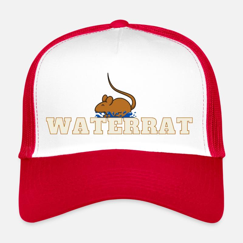 Wasserratte - Waterrat - Trucker Cap - Weiß/Rot