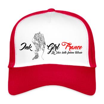 Ink Girl France - Casquette trucker  - blanc/rouge - Devant