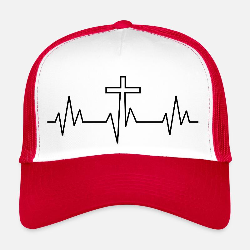 Kreuz-Beat - Trucker Cap - Weiß/Rot