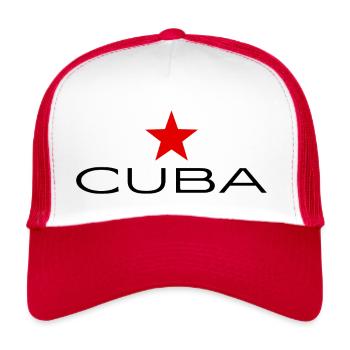 Cuba - Kuba - Fidel Castro - Karibik Insel - Trucker Cap - Weiß/Rot - Vorne