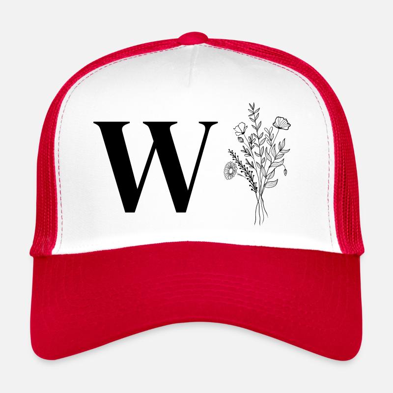 Minimalistisches Blumen-Lette Trucker Cap