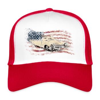Cadillac America Car Old Vintage Car USA Vintage Car - Trucker Cap - white/red - Front