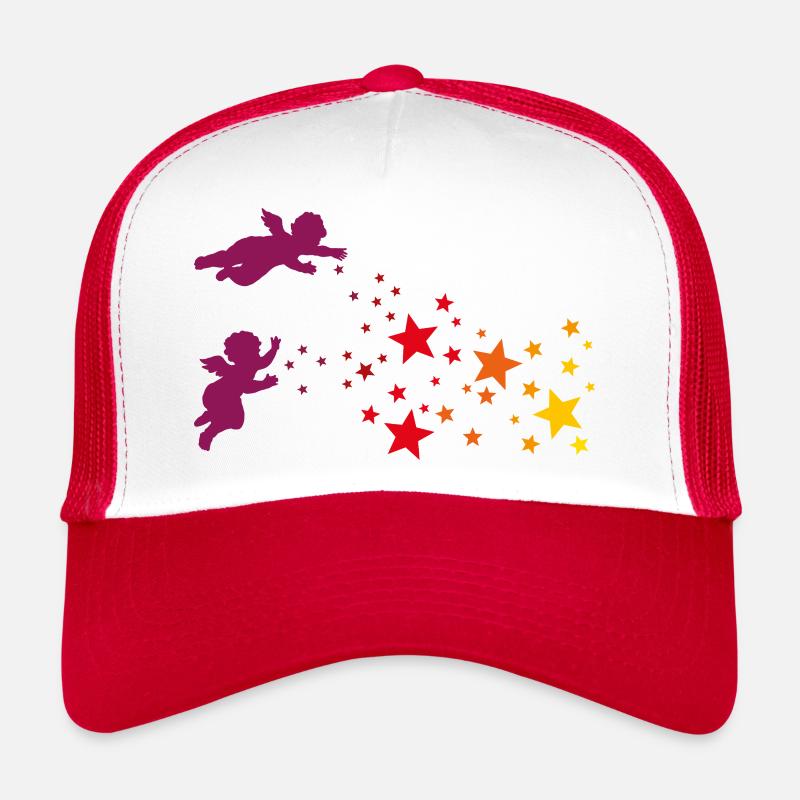 Weihnachtssterne und Engel Sternenengel Gelb Rot Trucker Cap