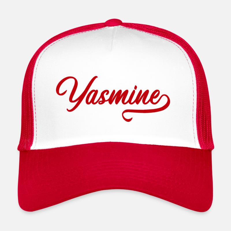 Yasmine - Casquette trucker - blanc/rouge