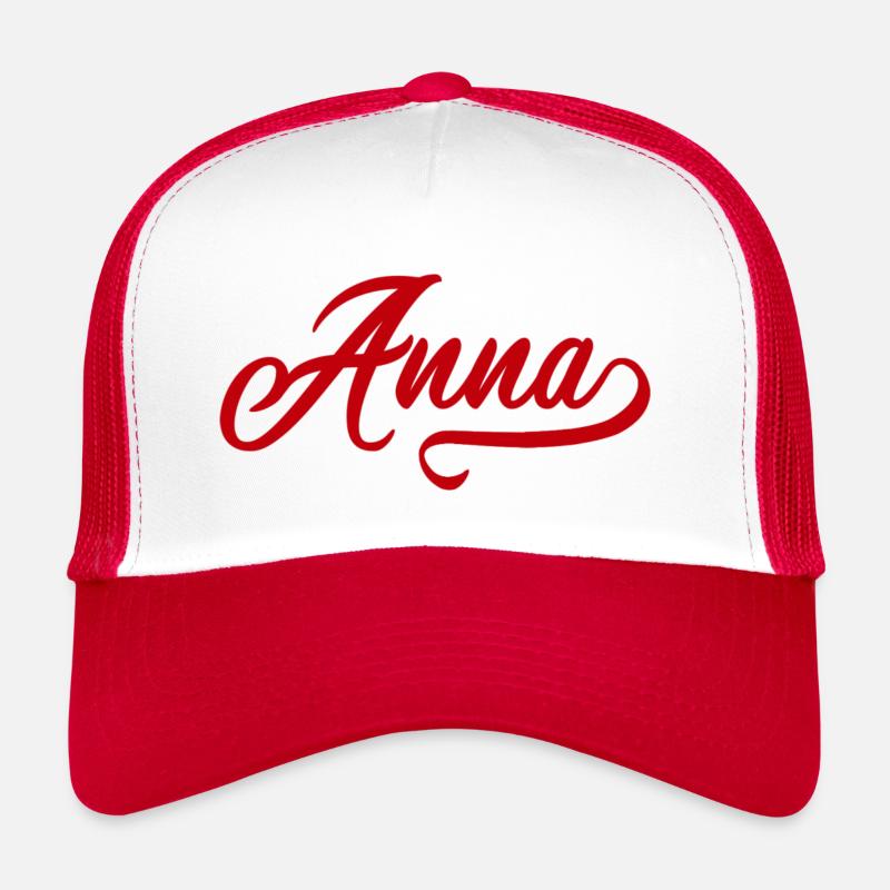 Anna - Trucker Cap - Weiß/Rot