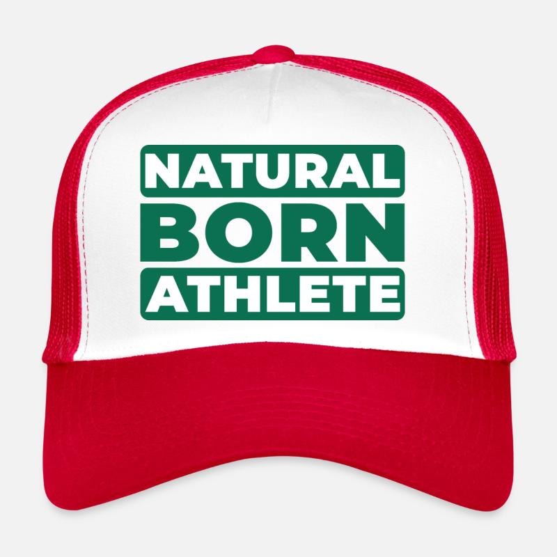 Natural Born Athlete - Trucker Cap - Weiß/Rot