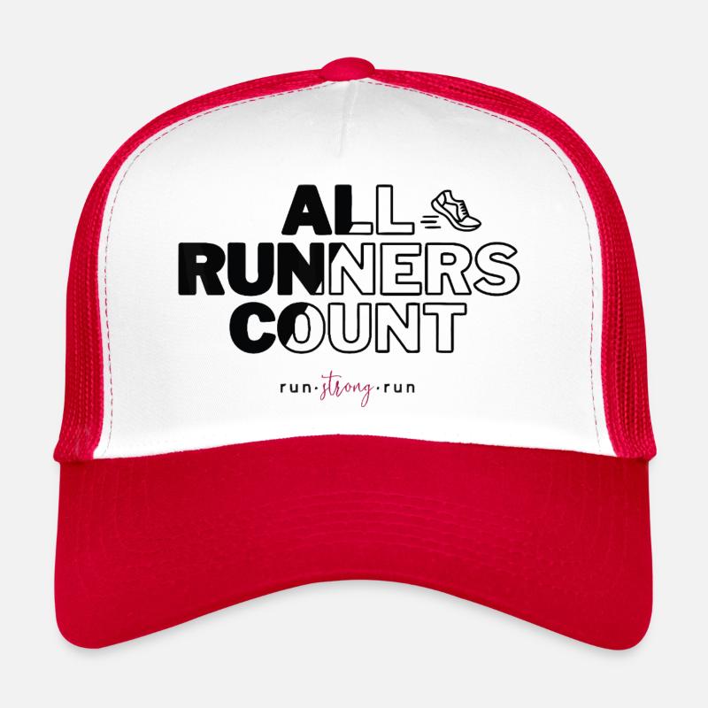 All Runners Count Gift For Runners - Casquette trucker  - blanc/rouge
