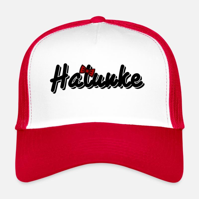Halunke mit roter Fliege - Trucker Cap - Weiß/Rot