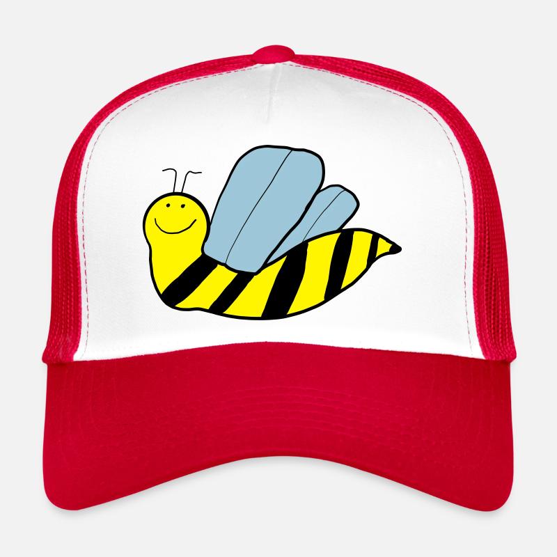Flotte abeille - Casquette trucker  - blanc/rouge