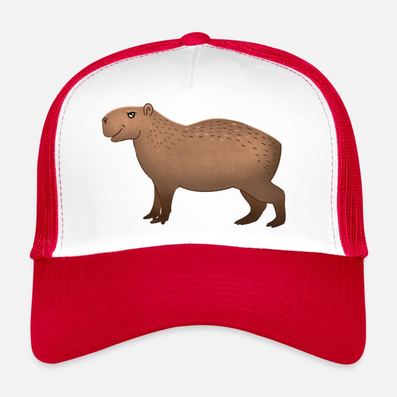 Capybara dessiné à la main debout Casquette trucker 