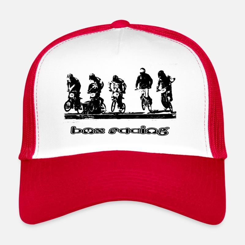 bmx - Casquette trucker  - blanc/rouge