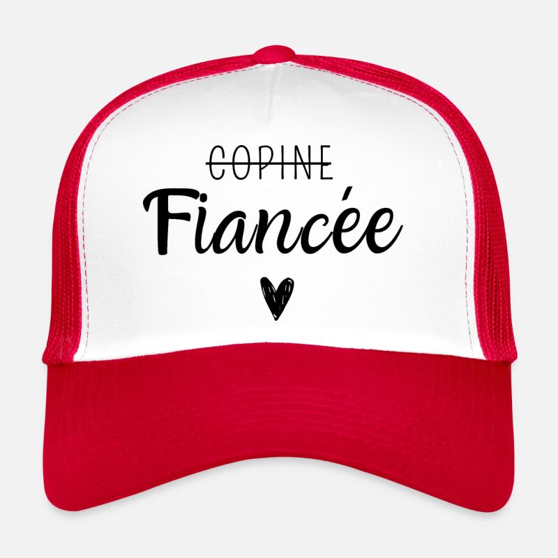 Fiancée - Casquette trucker  - blanc/rouge