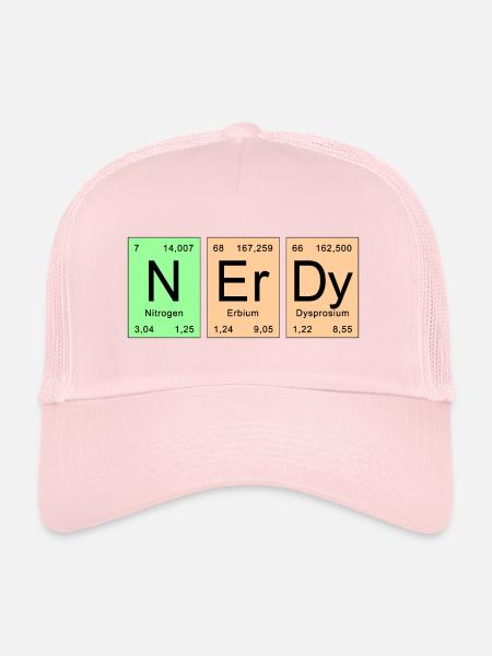 Periodic Table - NErDy - Trucker Cap - pale pink - Front