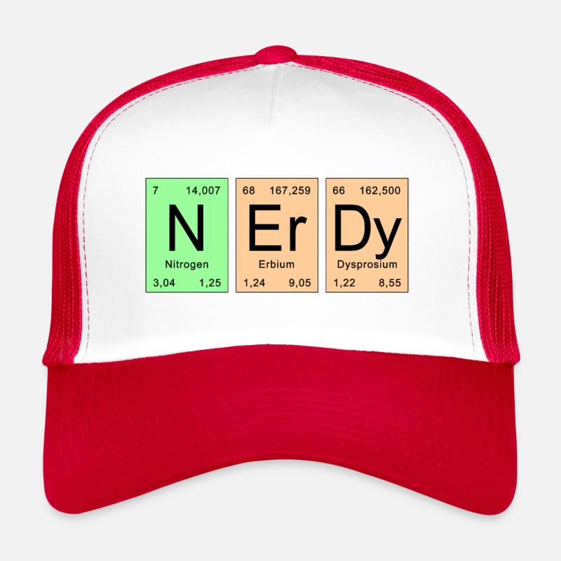 Periodensystem - NErDy - Trucker Cap - Weiß/Rot