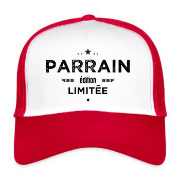 Parrain edition limitee - Casquette trucker  - blanc/rouge - Devant