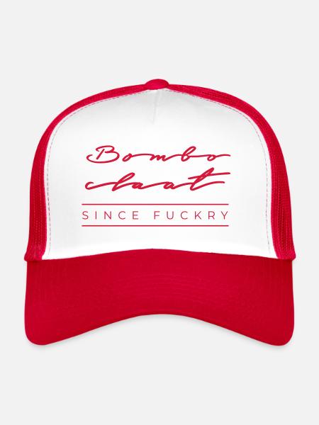 Bomboclaat depuis la baise - Casquette trucker  - blanc/rouge - Devant