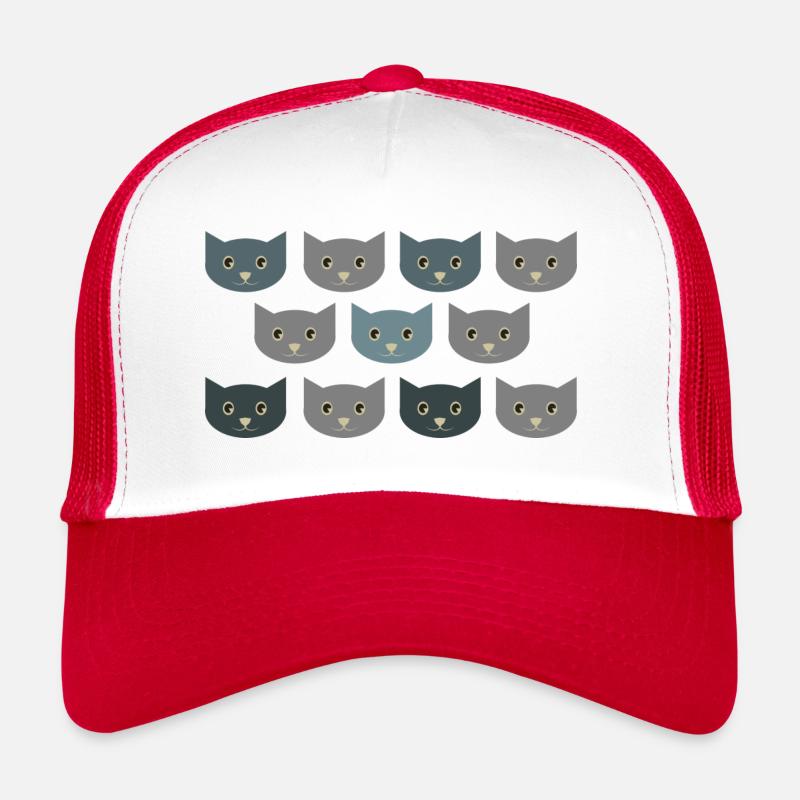 Cats Heads - Trucker Cap - white/red