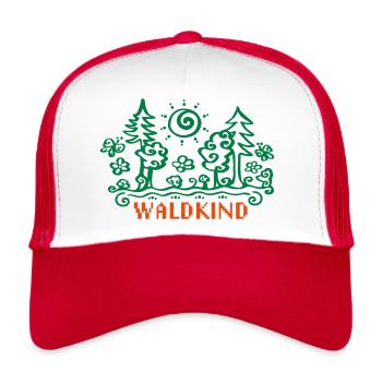 Waldkind Waldkindergarten Natur Wald, 23 Farben - Trucker Cap - Weiß/Rot - Vorne