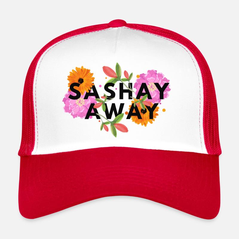 Sashay Away - blumig - Trucker Cap - Weiß/Rot