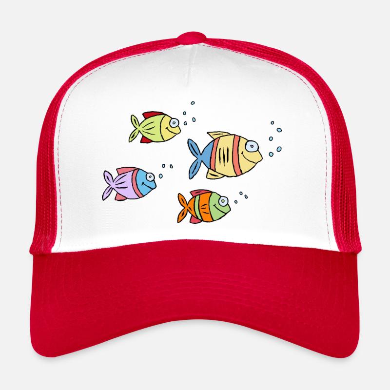 Poisson Cichlide Eau Mer Graffiti Dessin Casquette trucker 