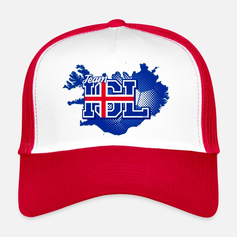 Team ISL Map Iceland with Ball Pattern Trucker Cap