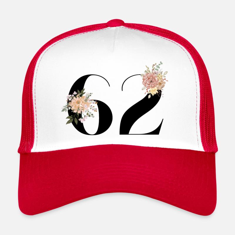 62e anniversaire fleuris (Cadeau de 62 ans) Casquette trucker 
